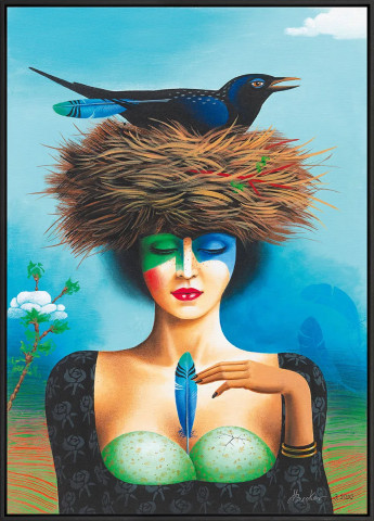 Michael Becker: Bild "Im Schutz der blauen Feder" (2020) #2