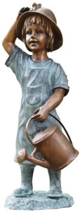 Gartenskulptur "Mädchen mit Gießkanne", Bronze