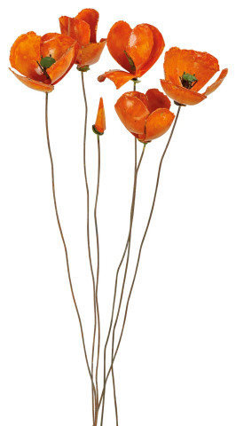 Gartenstecker-Blumenset "Orangefarbener Mohn", 6-teilig #1