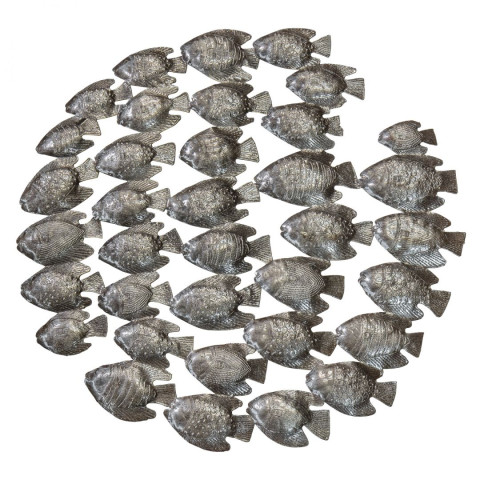 Wandobjekt Fischschwarm, Eisen #1