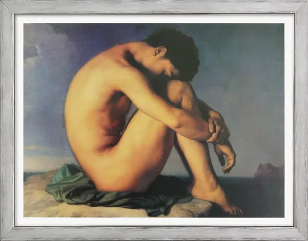 Flandrin Hippolyte: Jüngling am Meeresufer