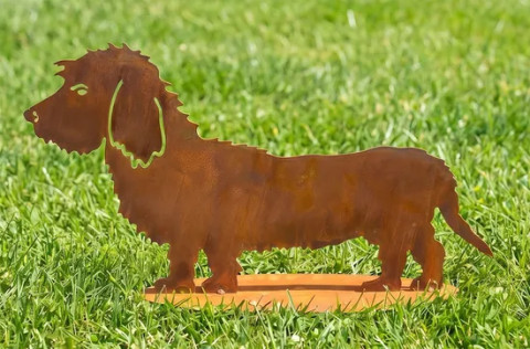 Gartenfigur/Silhouette „Rauhaardackel“ #1