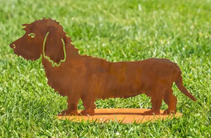 Gartenfigur/Silhouette „Rauhaardackel“