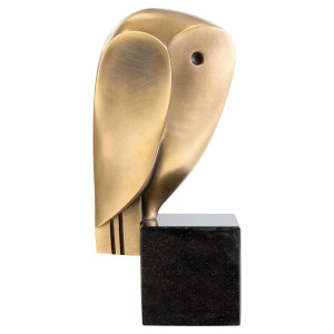 Cordula Dobes : "Vogel der Nacht"; Bronze poliert