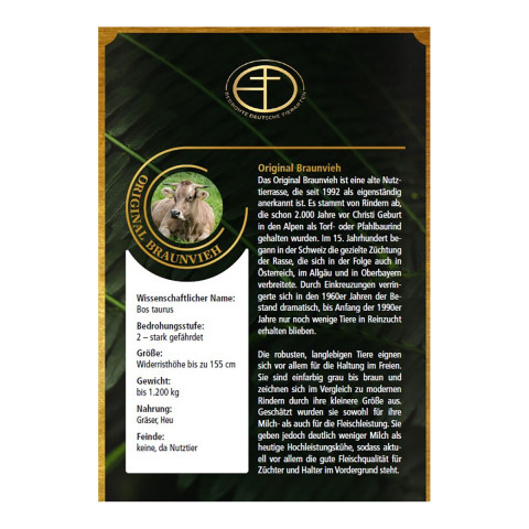 Goldbarren Bedrohte Tierarten Braunvieh #2