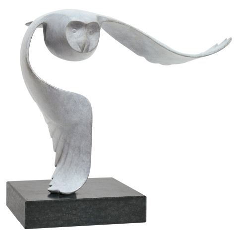 Evert den Hartog: Skulptur "Sneeuwuil - Schneeeule", Bronze grau patiniert #1