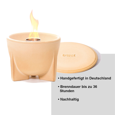 Schmelzfeuer (Outdoor) mit Deckel, CeraNatur, Brennmaterial Wachs #1