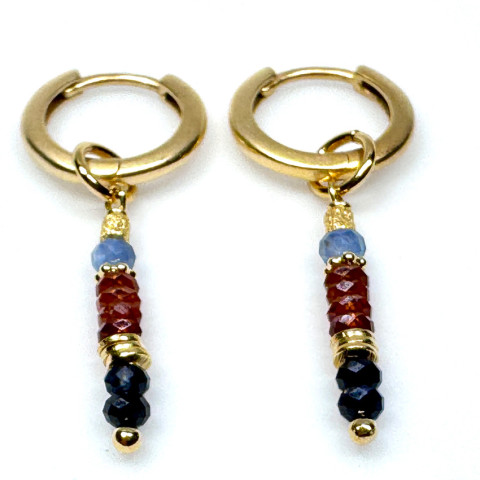  Ohrringe mit Kyanit, Saphir, Hessonit #1