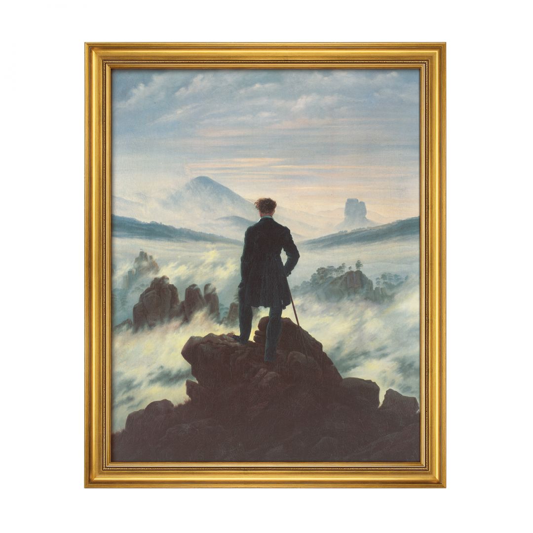 Caspar David Friedrich: Bild Der Wanderer über dem Nebelmeer (1818), gerahmt  1