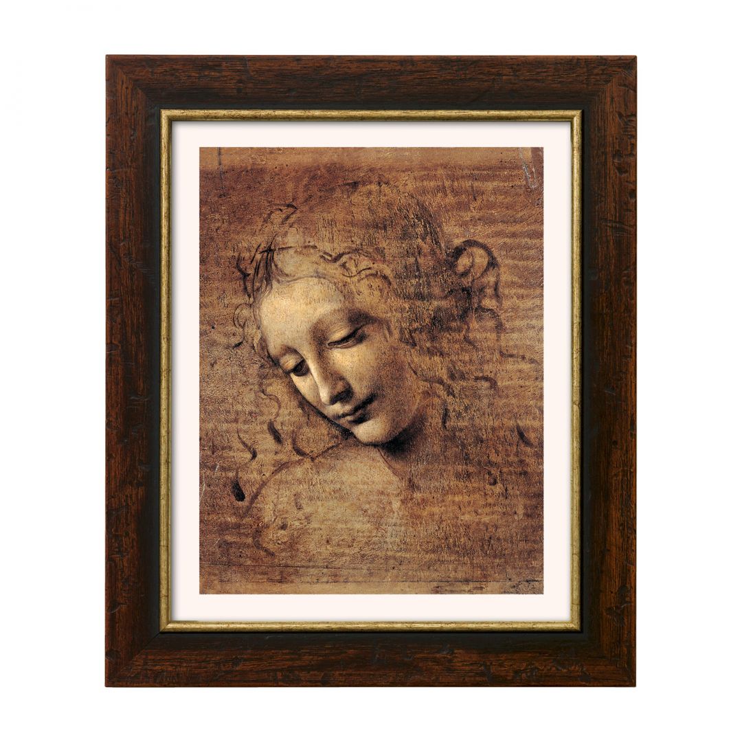 Da Vinci: Bild "Frauenkopf" (um 1508), gerahmt  1