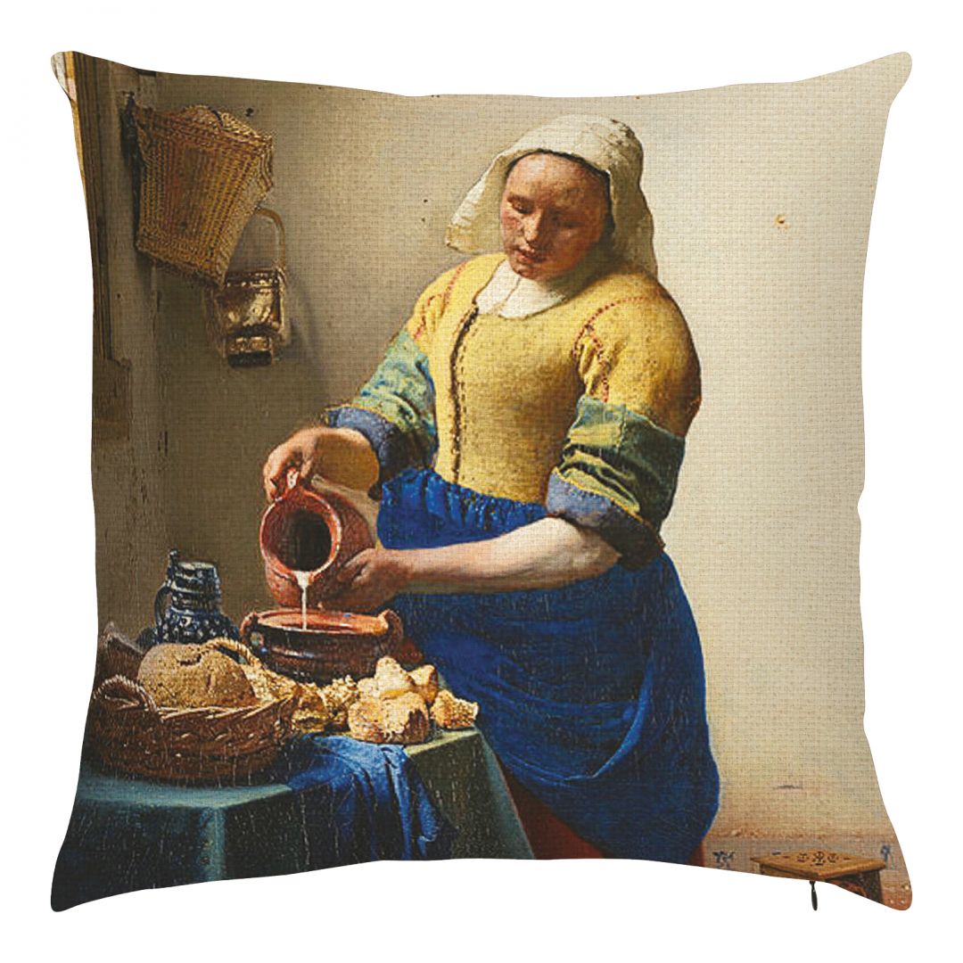 Kissenhülle „Dienstmagd mit Milchkrug (1658)  1