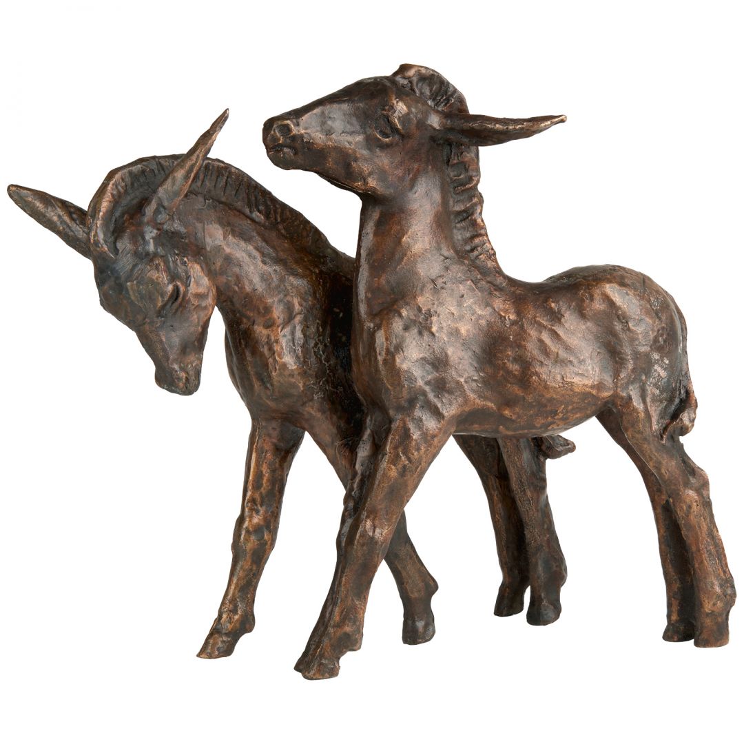 Kurt Arentz: Skulptur "Eselpaar", Reduktion in Bronze  1
