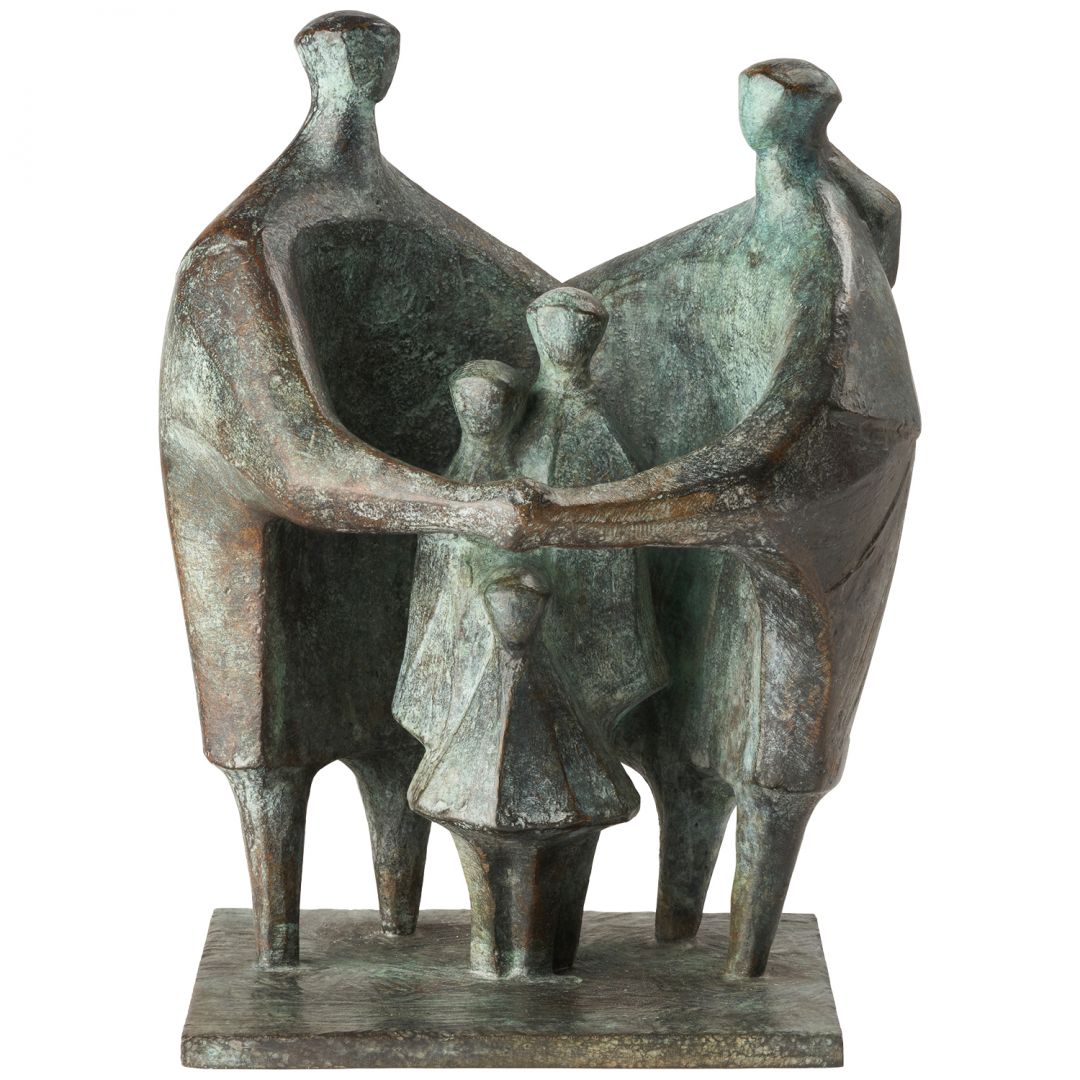 Gerhard Brandes: Skulptur "Familie", Bronze 