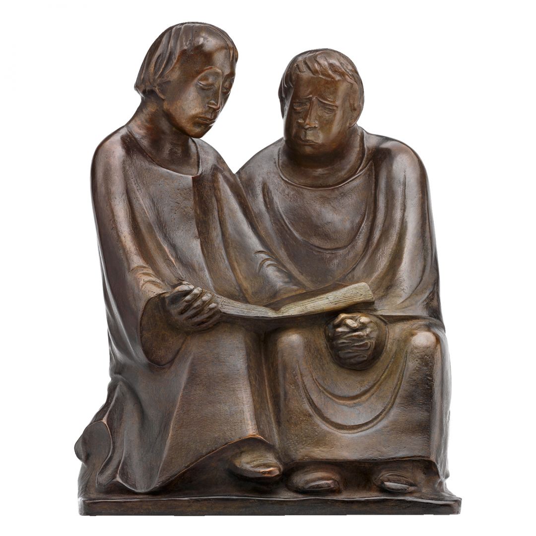 Ernst Barlach: Skulptur Lesende Mönche III (1932), Reduktion in Bronze 
