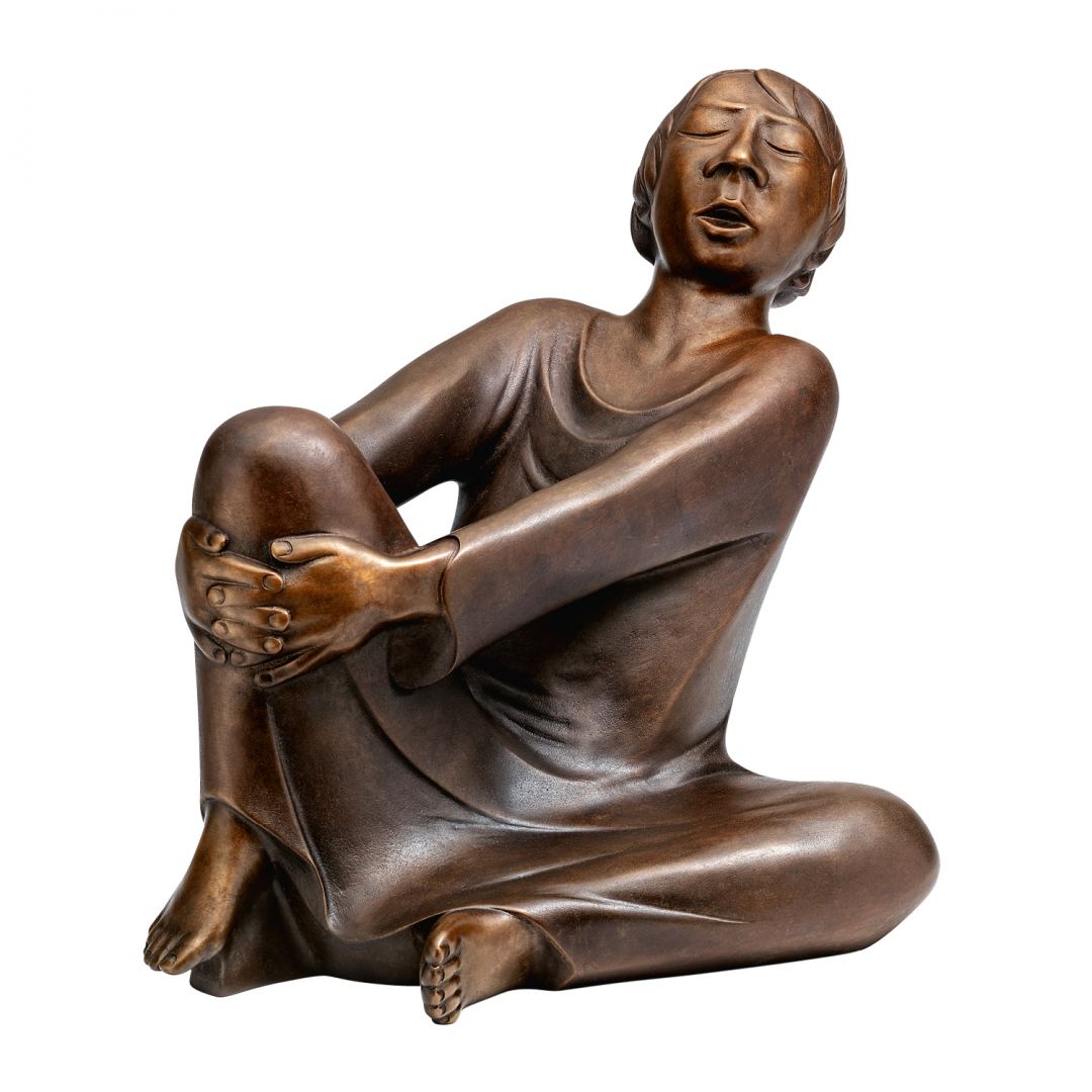 Ernst Barlach: Skulptur "Der singende Mann" (1928), Reduktion in Bronze, Höhe 34 cm  1
