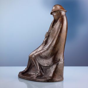 Ernst Barlach: Skulptur "Der Flötenbläser" (1936), Reduktion in Bronze 