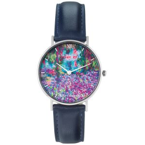 Künstler-Armbanduhr Monet - Irisbeet in Monets Garten 