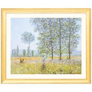 Claude Monet: 4 Landschaftsbilder, Version goldfarben gerahmt 