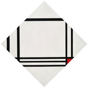 Piet Mondrian Rautenkomposition mit acht Linien und Rot / Picture No. III, 1938 
