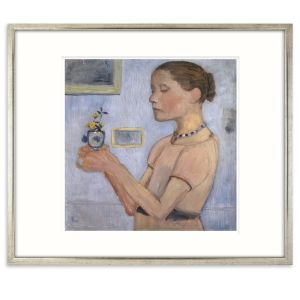 Paula Modersohn-Becker: Junges Mädchen mit gelben Blumen im Glas, 1902 