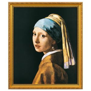 Jan Vermeer van Delft: "Das Mädchen mit dem Perlenohrring", gerahmt 