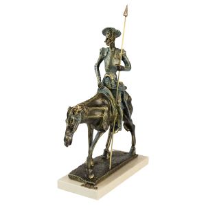 Angeles Anglada: Skulptur Don Quijote, Kunstguss Steinoptik 