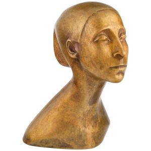 Bernhard Hoetger: Büste Bildnis der Tänzerin Sent M'Ahesa (1917), Reduktion in Bronze 