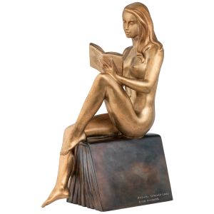 Richard Senoner: Skulptur Lesende, Bronze 