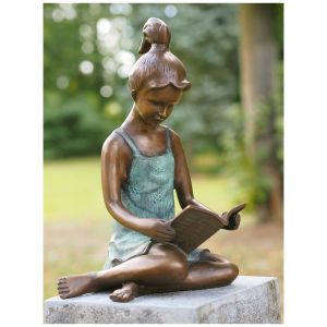 Gartenskulptur Lesendes Mädchen, Bronze 
