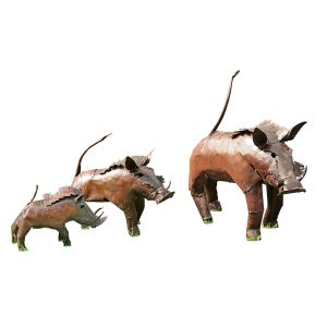 Luwagala: Drei Gartenfiguren "Warzenschweine" im Set 