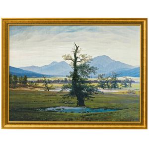 Caspar David Friedrich: Bild "Der einsame Baum" (1822), gerahmt 