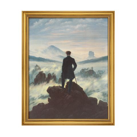 Caspar David Friedrich: Bild Der Wanderer über dem Nebelmeer (1818), gerahmt 
