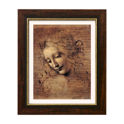 Da Vinci: Bild "Frauenkopf" (um 1508), gerahmt 