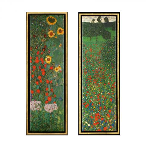 Gustav Klimt-Set: Mohnfeld, Sonnenblumen 