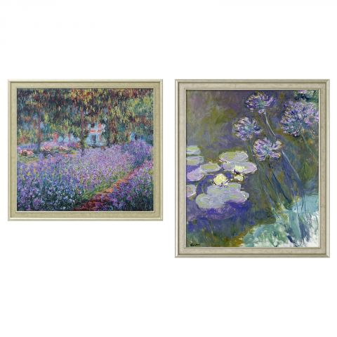 Claude Monet Set: Irisbeet in Monets Garten + Gelbe Seerosen und Agapanthus 