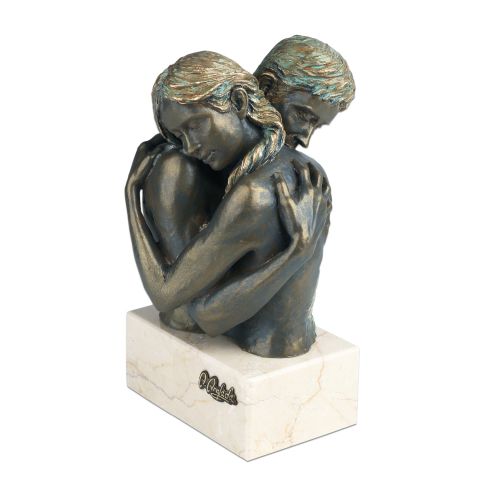 Angeles Anglada: Skulptur Idyll, Kunstguss Steinoptik 