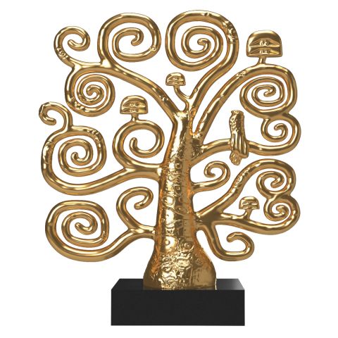 Gustav Klimt: Skulptur "Lebensbaum", Metallguss vergoldet 