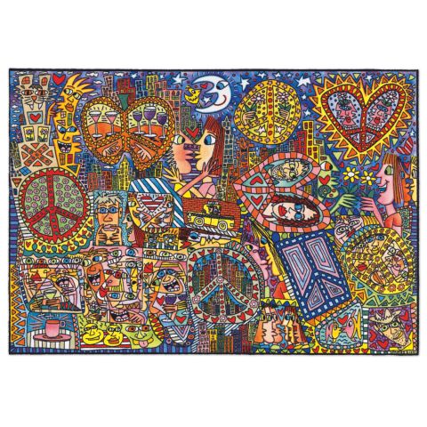 James Rizzi: Teppich "Give Peace a Chance" (230 x 160 cm) 