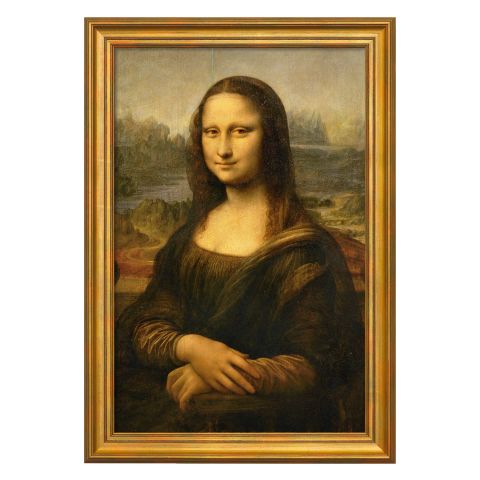 Leonardo da Vinci: Bild Mona Lisa (La Gioconda) (um 1503/05), gerahmt 