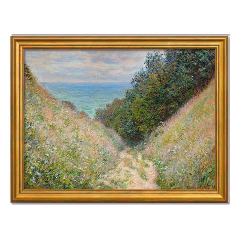 Claude Monet: Bild Chemin de la Cavée, Pourville - Der Weg La Cavée bei Pourville (1882), gerahmt 