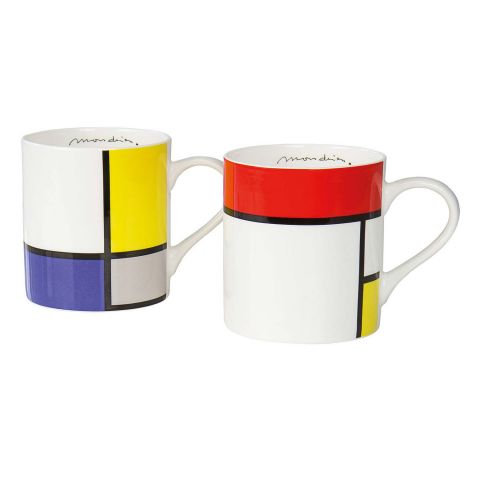 Piet Mondrian: 2 Kaffeebecher mit Künstlermotiven im Set 