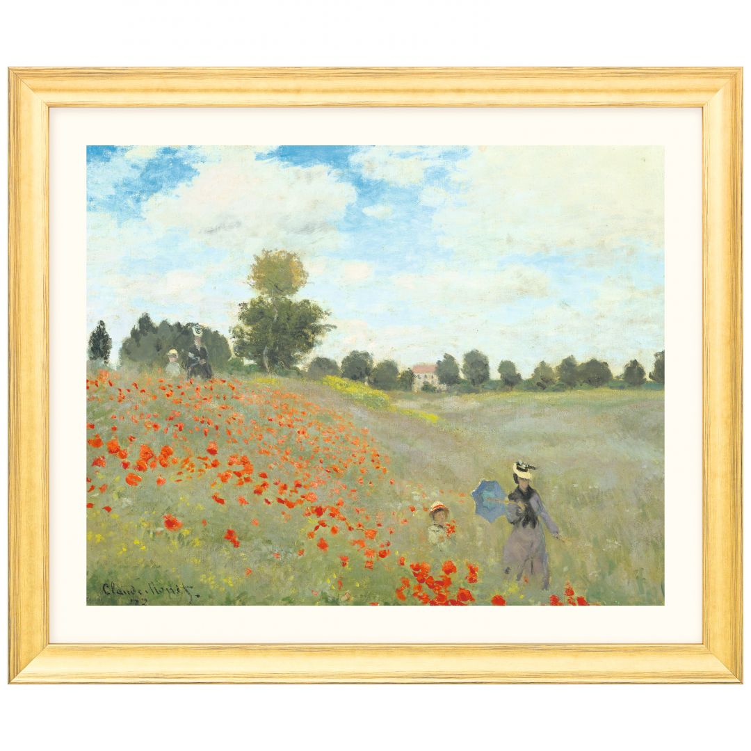Claude Monet: 4 Landschaftsbilder, Version goldfarben gerahmt  2