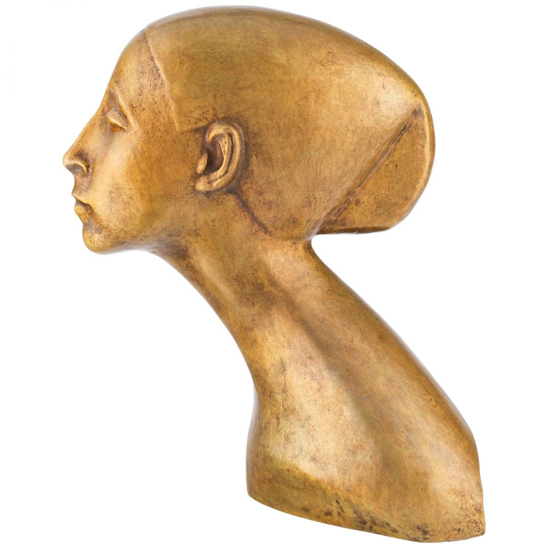 Bernhard Hoetger: Büste Bildnis der Tänzerin Sent M'Ahesa (1917), Reduktion in Bronze  2