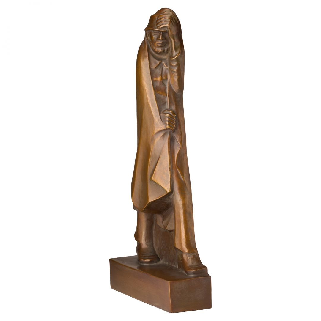 Ernst Barlach: Skulptur Wanderer im Wind, 1934 Bronze  2